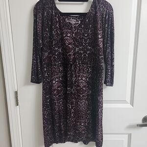 Soma Luxuriously Soft Purple Patterned Dress Size Medium